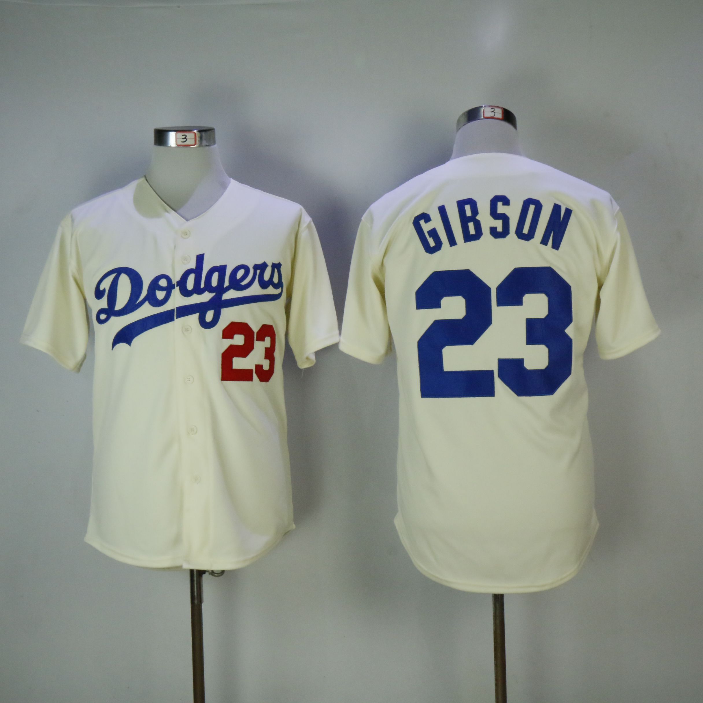 Men Los Angeles Dodgers #23 Gibson Cream Throwback MLB Jerseys->los angeles dodgers->MLB Jersey